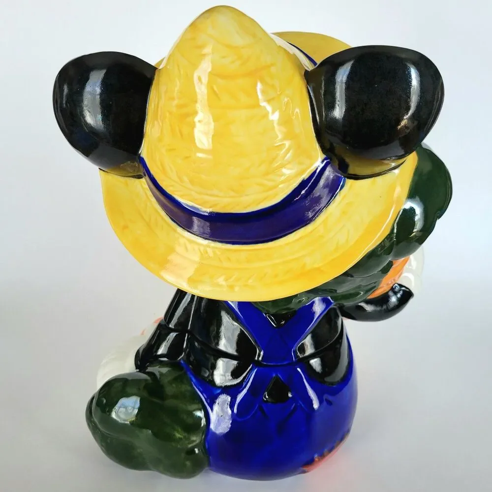 Vintage Mickey Mouse Carrot Farmer Cookie Jar Disney Treasure Craft - READ